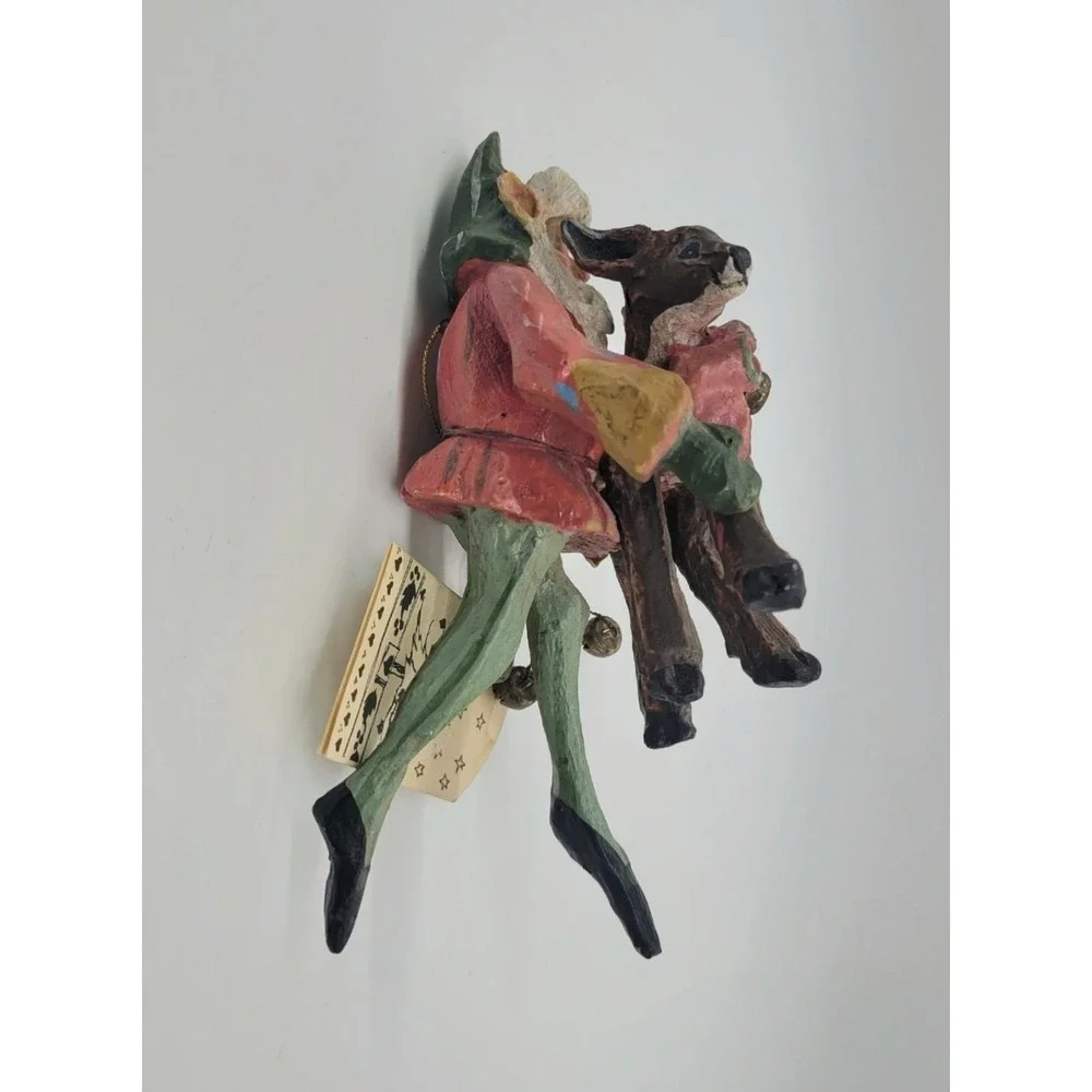 VTG House of Hatten Denise‎ Calla Santa Deer Enchanted Forest Christmas Ornament